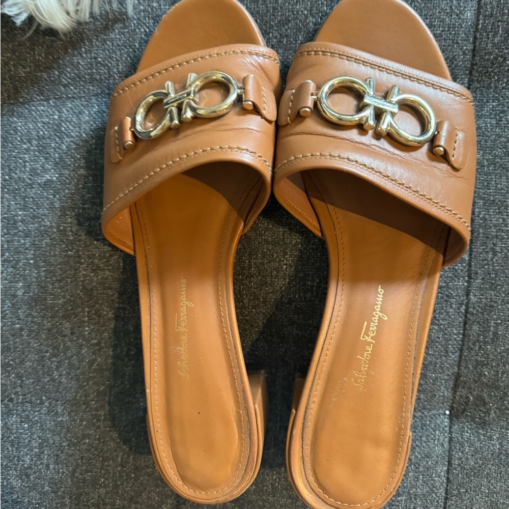 Authentic Salvatore ferragamo slip on sandals